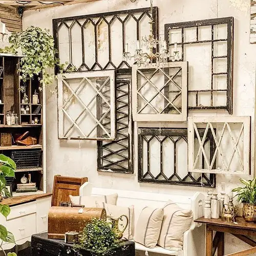 Create a Wall Decor with Metal Window Frames