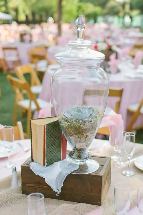 Vase Half Full Succulents Centerpiece and Arrangement Ideas