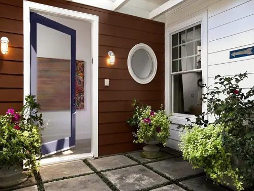 Pot Blooming Plants in Rustic Planters