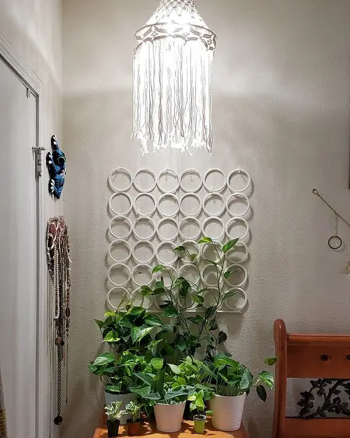 Scarf & Belt Organizer Turned into a Pothos Trellis
