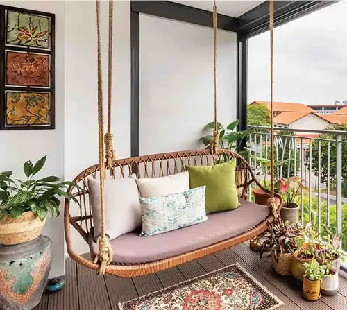 Install a Swing Balcony Garden Decorating Ideas 
