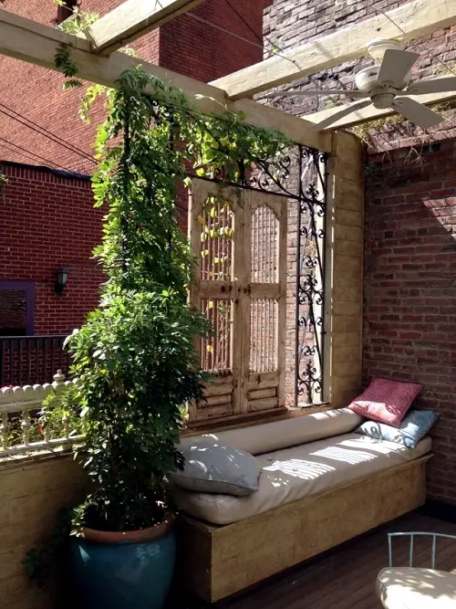 Rustic Balcony Trellis for Vining Houseplant