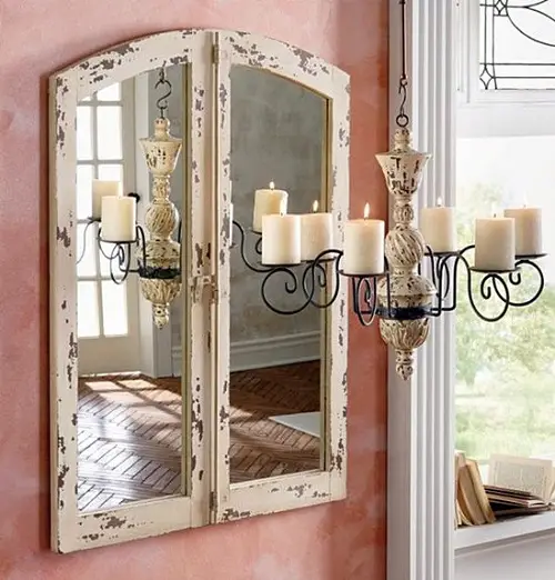 Affix Mirrors in an Old Rustic Frame