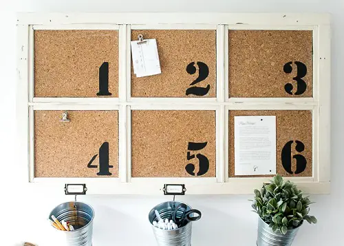 Turn Salvaged Window into a Bulletin Board