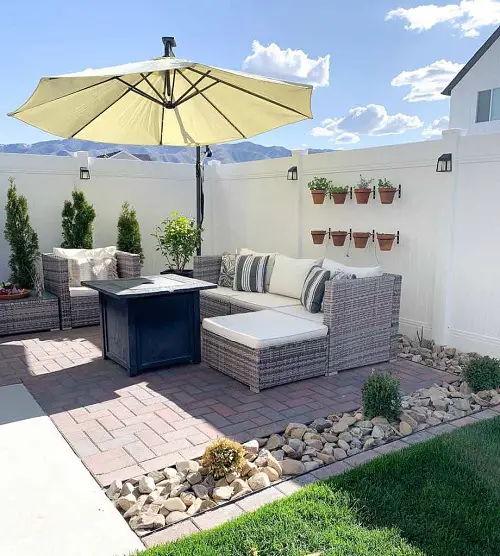Suspended Parasol in the Yard