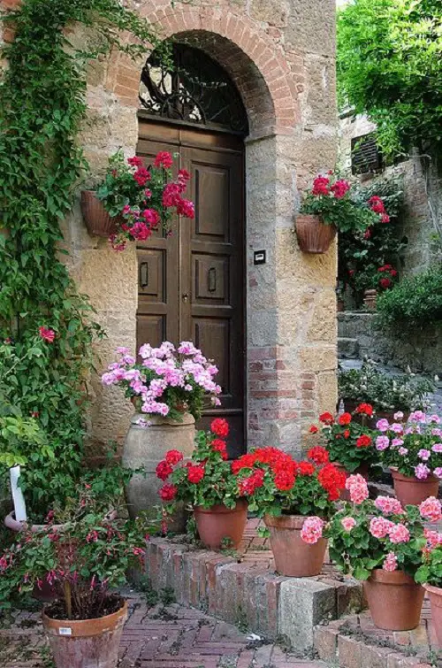 Display Potted Blooms on the Porch