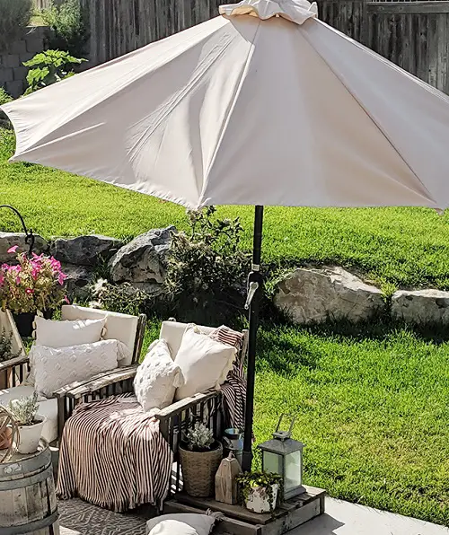 Boho Makeover for the Patio Umbrella