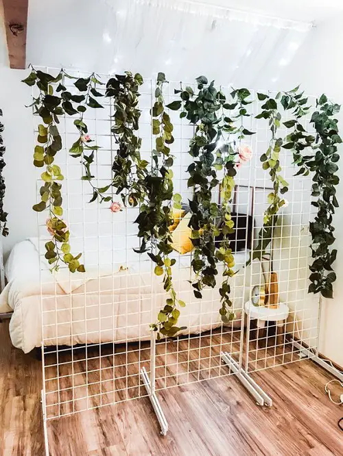 Hanging Vines from Metal Grid