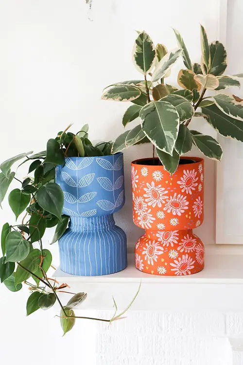Protein Powder Tubs Turned into Trendy Planters