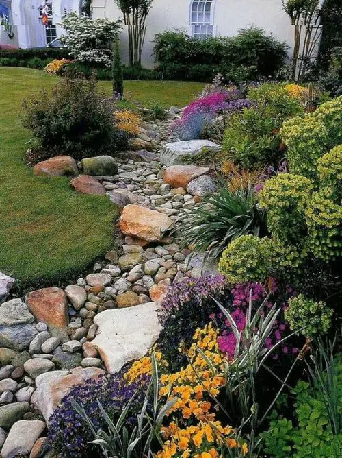 A Rocky Bed by the Shrubby Garden Corner