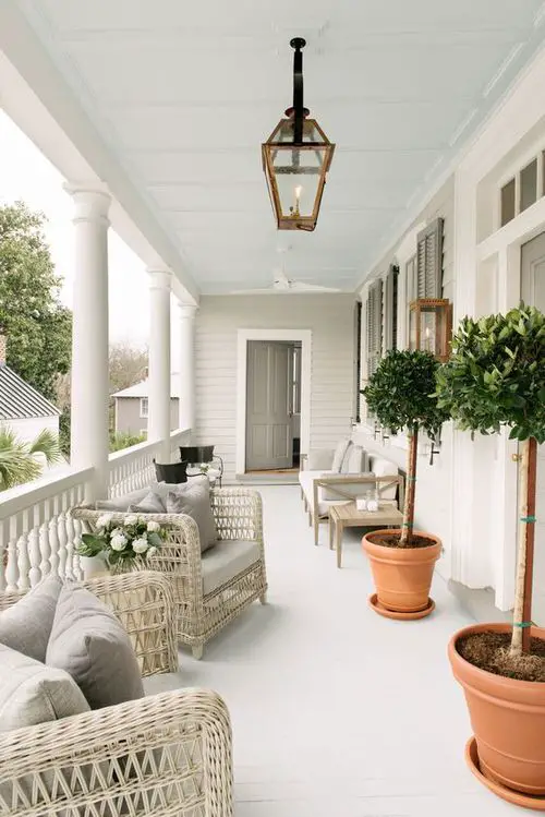 Elite Porch Decor with Potted Topiaries