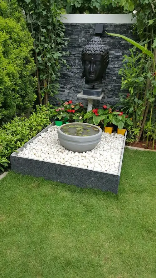 Japanese Garden Inspo with a Buddha Figurine