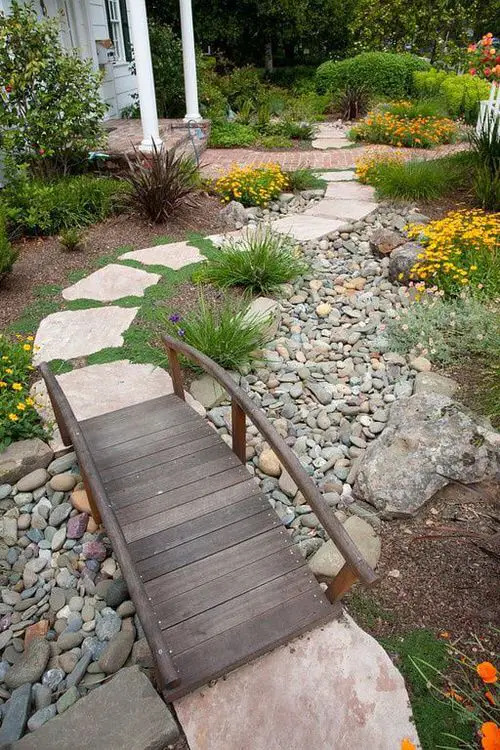 Rocky Walkway, Gravel Bed, and Blooming Groundcovers!