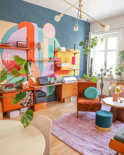 Plants in a Decorative Room