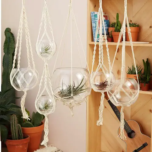 Hanging Glass Planter Set