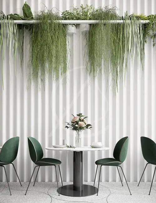 Classy Interior Decor with Hanging Plant Ceiling