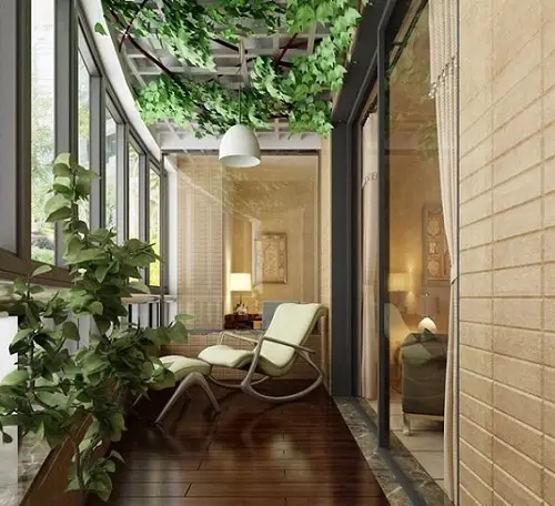 Vining Plant Ceiling over a Cozy Room