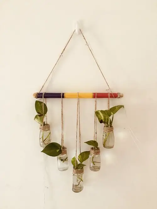 Tiny Hanging Glass Planters