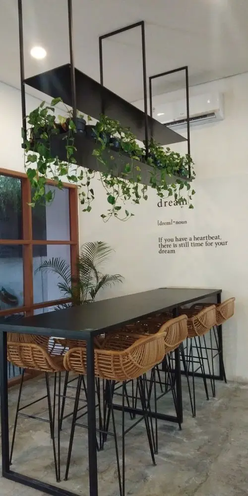 Suspended Houseplant Roof in a French Cafe