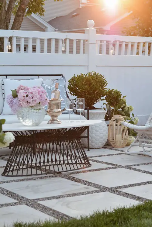 Budget Patio Ideas For Small Backyards Add Pavers and Gravels as Flooring