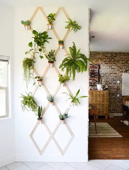 DIY Wood & Leather Wall Trellis