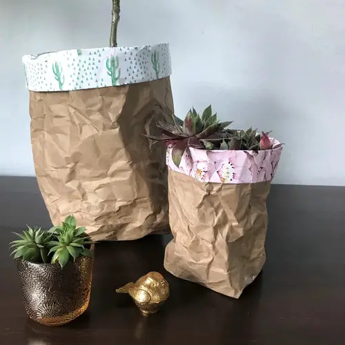Wrap a Flower Pot with Painter's Paper