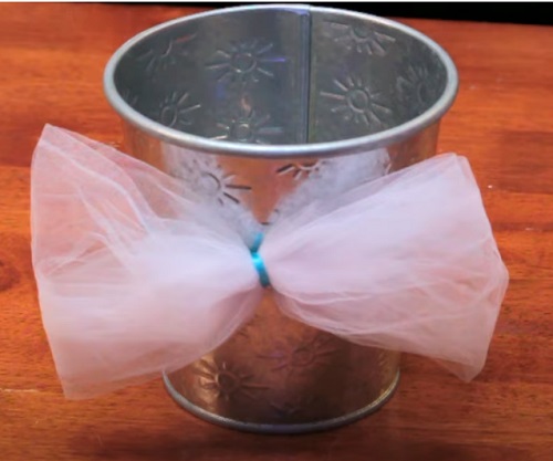 Wrap the Pot with Ribbon and Tulle