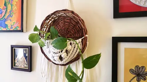 Suspended Wooden Basket