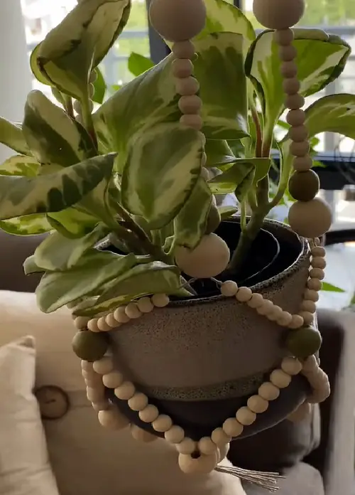 DIY Plant Hangers from Wooden Beaded Plant Hanger