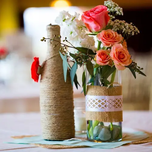 Wrapped Potted Plant Centerpieces