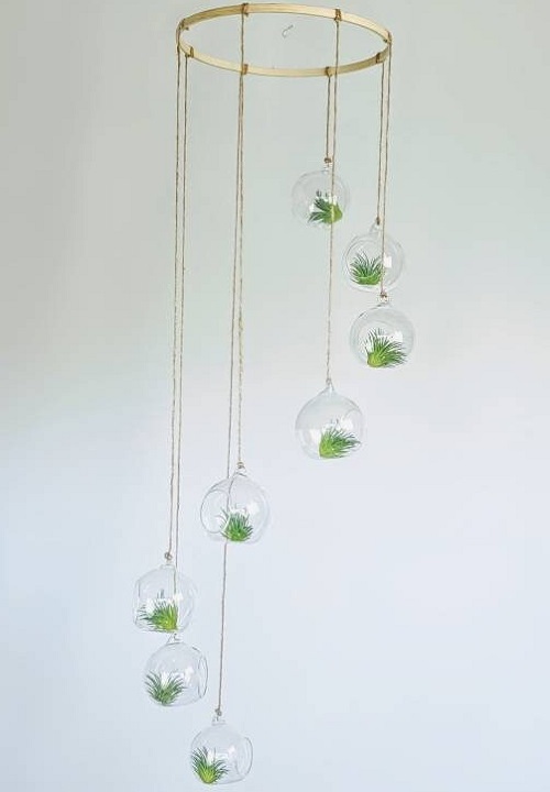 Hanging Glass Planter Chandelier