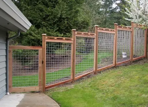 Wire and Wood Privacy Fence