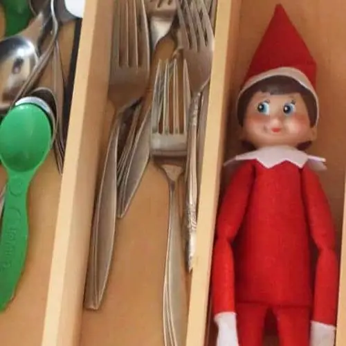 Elf Hiding in the Kitchen Drawer