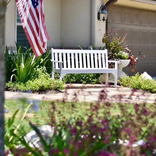 A White Wooden Bench
