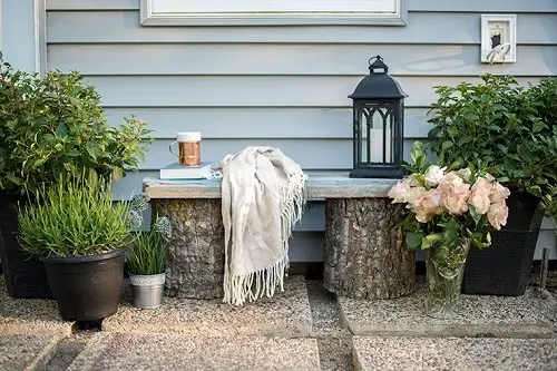 A Bench of Wood Stumps