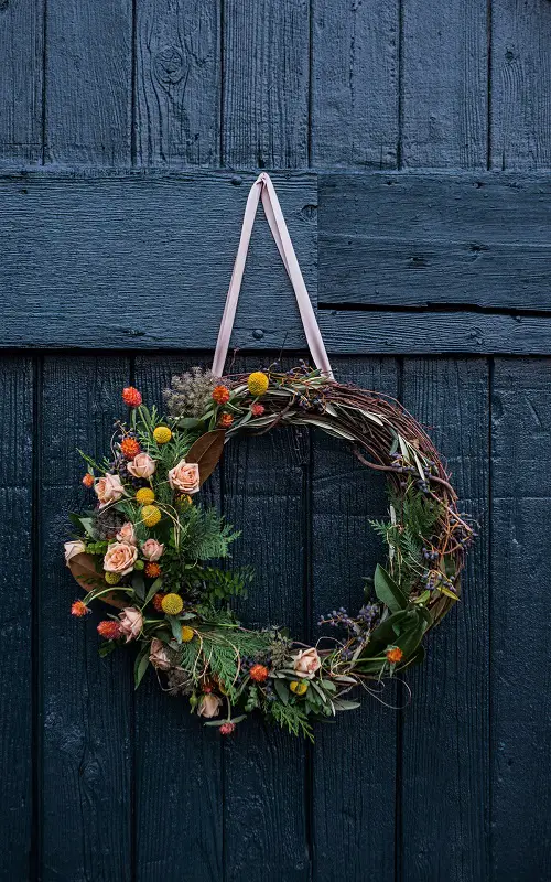 Wreath of Colors in porch