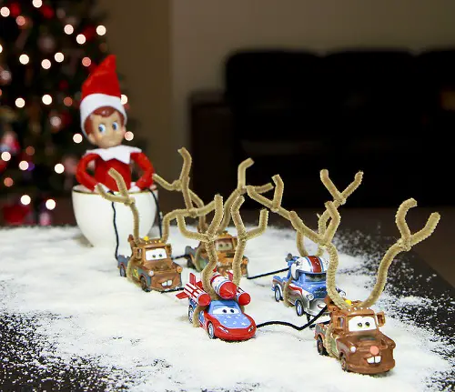 Elf with a Cars Sleigh