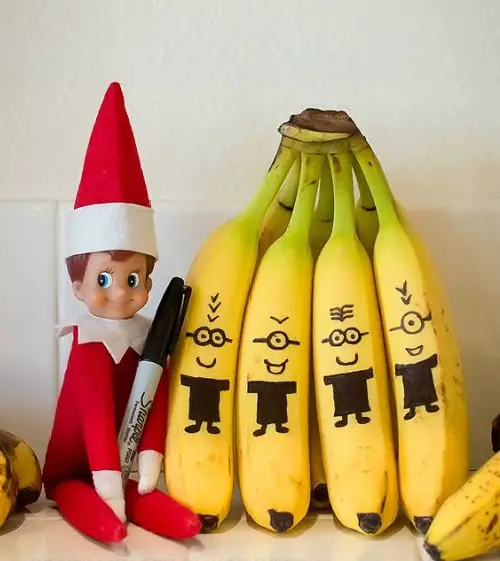 Elf on the Shelf with Banana Minions