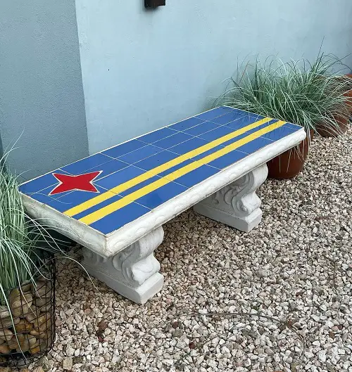 Front Yard Garden Bench with Tiles