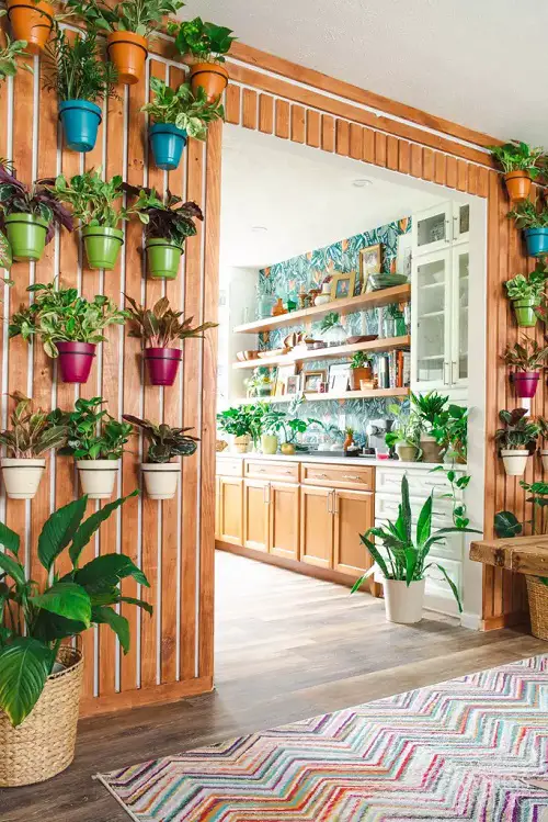 Make a Lush Indoor Garden at Home Hook Pots to the Walls