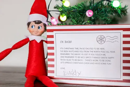 Elf on the Shelf with Postcard Greeting
