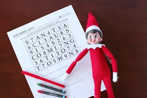 Elf on the Shelf Christmas Crossword