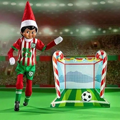 Elf on the Shelf Playing Soccer