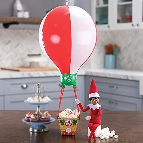 DIY Elf on the Shelf Ideas Elf with a Hot Air Balloon
