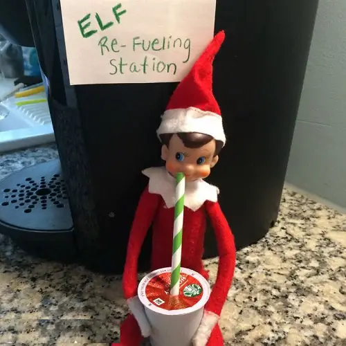 Elf Sipping Coffee