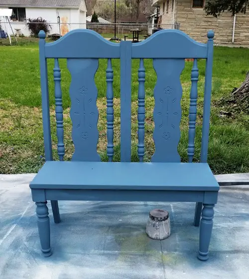 Wooden Bench with Antique Backrests
