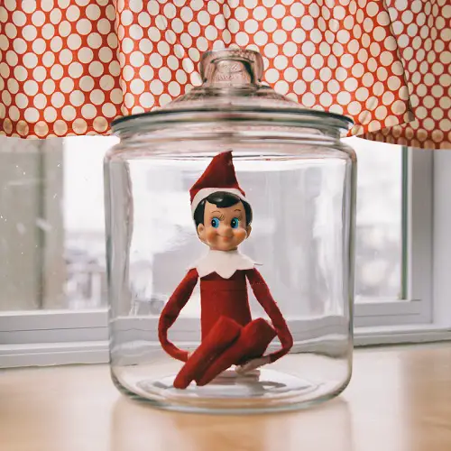 Elf on the Shelf in a Cookie Jar