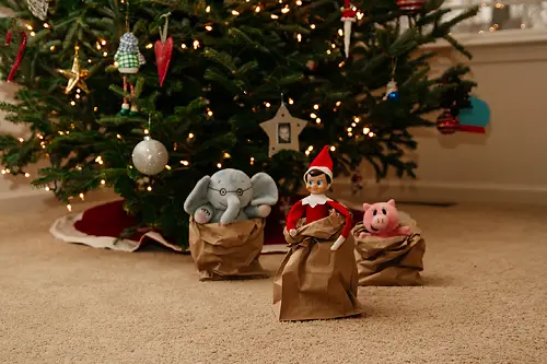 Elf Sack Race with Other Toys
