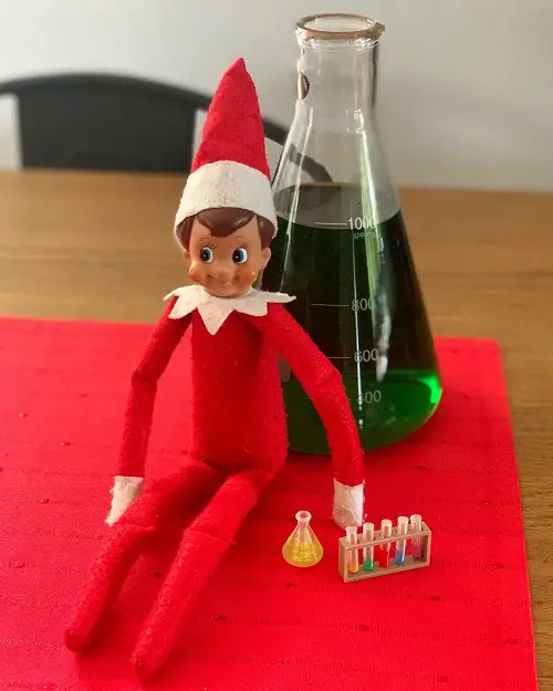 Elf on the Shelf with a Chemistry Set