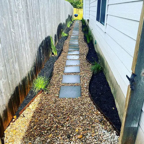 Gravel Pathway Lined with Plants